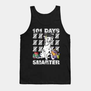 101 Days Of School Dalmatian Dog 100 Days Smarter Teacher Tank Top